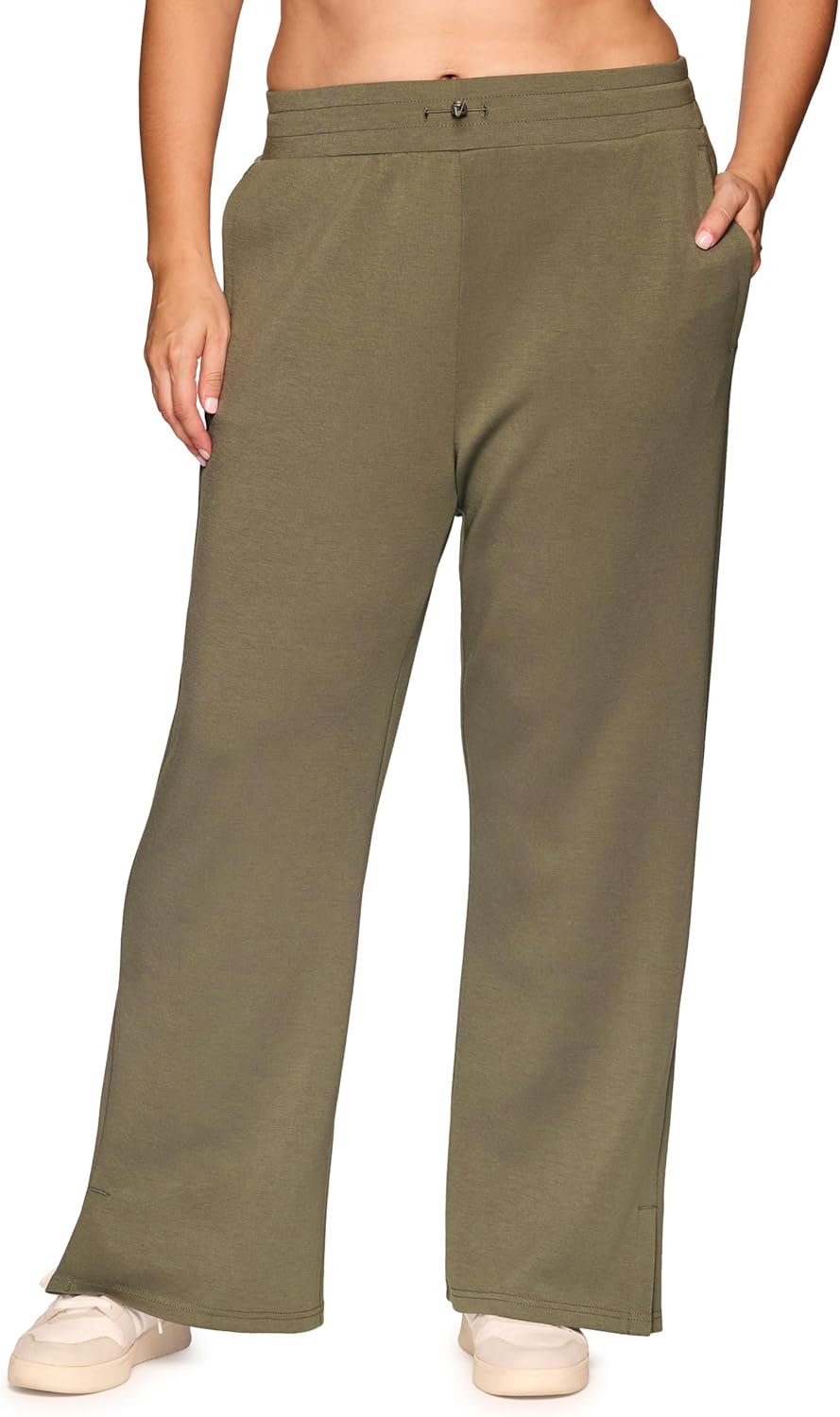 RBX Women's Plus Size Sweatpants Luxe Athleisure Fabric Wide Leg Pant with Pockets Yoga Pants with Drawstring Waist - Image 5