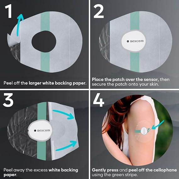 Dexcom G7 Patches, Waterproof, 40 Pack, No Glue on Center, Easy to Apply