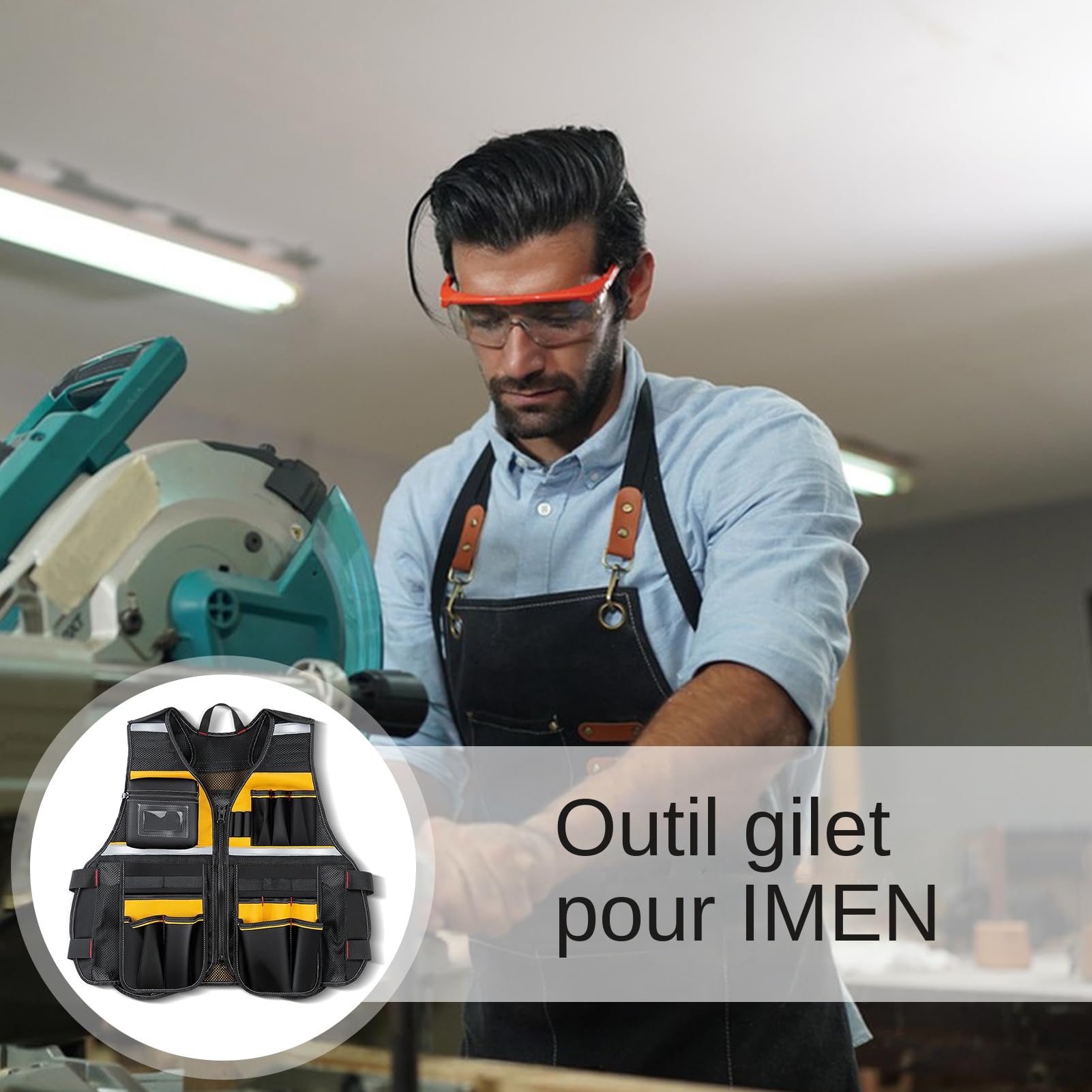 Chaleco De Trabajo Multibolsillos - Talla Ajustable Chaqueta Herramientas | Oxford, Profesional Resistente, Accesorio Con Organización Optimizada Y Correas Ajustables | Hombre Para Electricista
