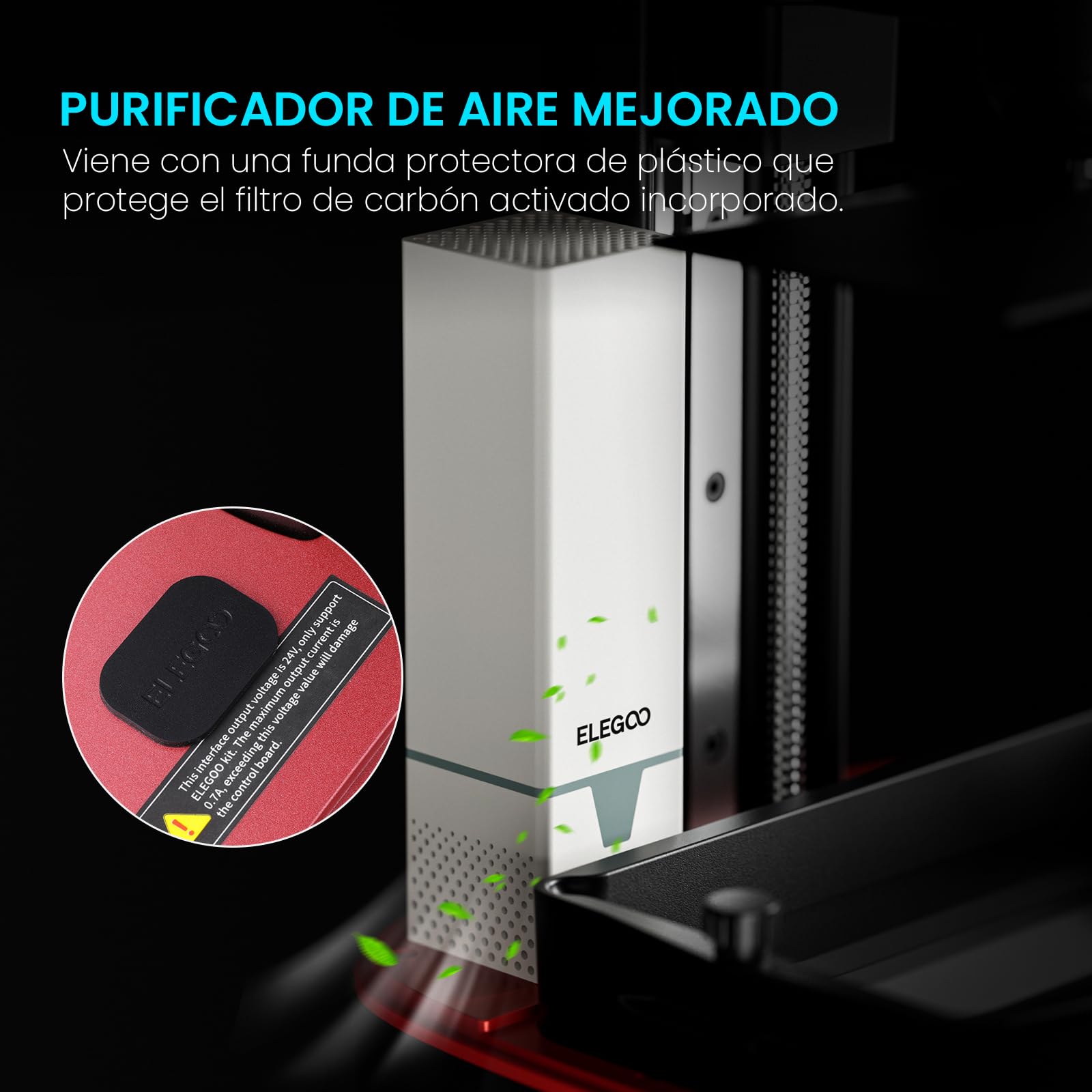 ELEGOO Mars 4 MSLA Impresora 3D Resina, 9K 7" Pantalla Mono LCD, con UI Interfaz Sencilla e Intuitiva, 3 Modos de Impresión Inteligente y Purificador de Aire,Tamaño de Impresión 153,36x77,76x175 mm³