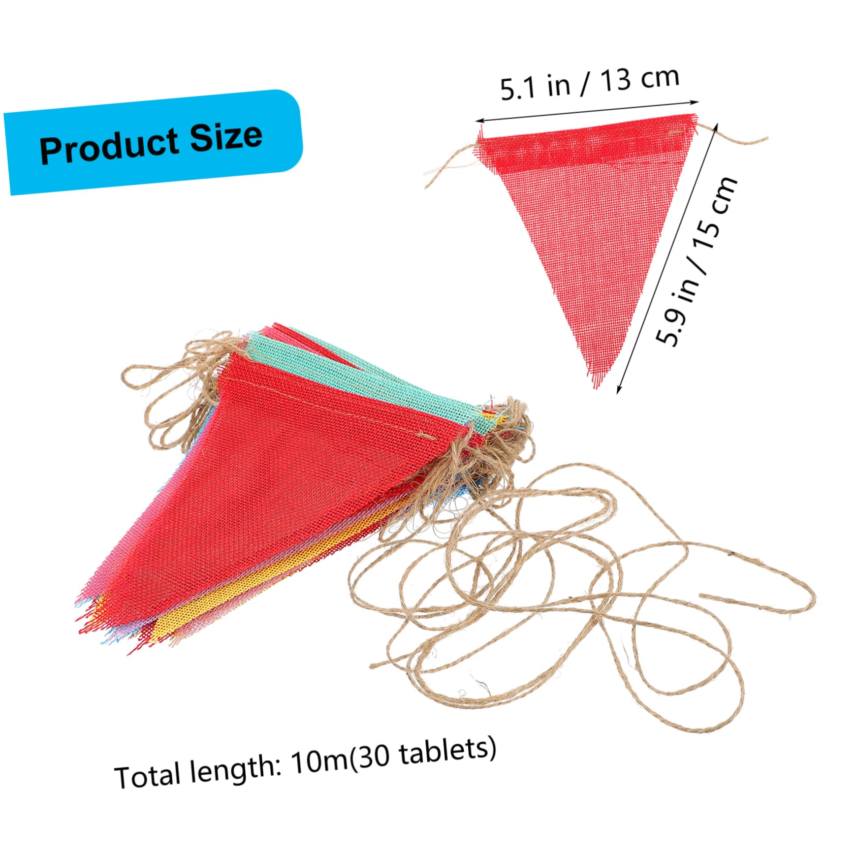 DECHOUS 4packungen Bunte Wimpelkette Aus Stoff Imitierter Jute Teilig Für Hochzeiten Partys Und Feiern Doppelseitig Und Wiederverwendbar Dekoration Für Innen Und Außen