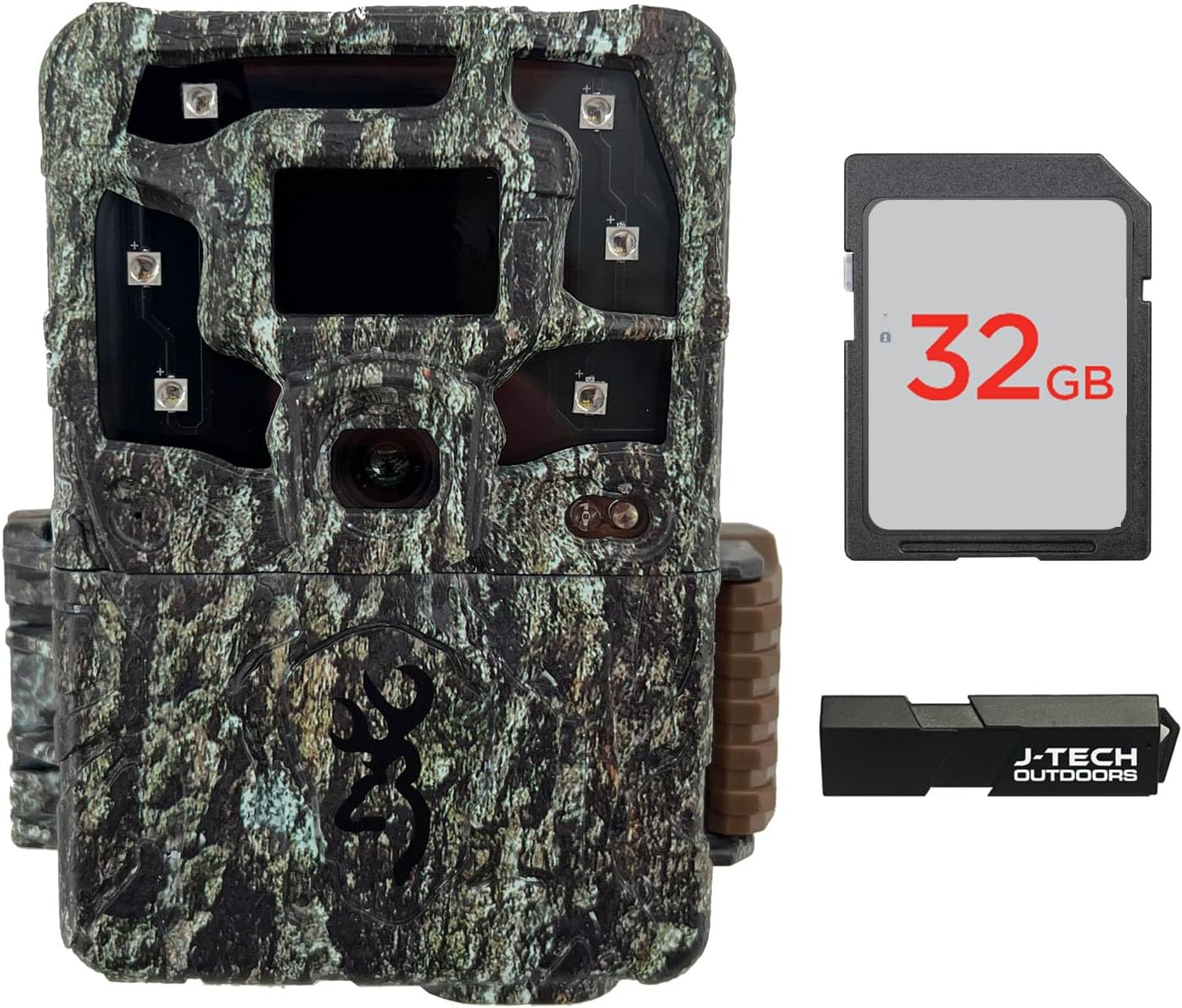 Browning Strike Force Pro X 1080 Trail Game Camera Bundle Includes 32GB Memory Card and J-TECH Card Reader (24MP) | BTC5PX1080
