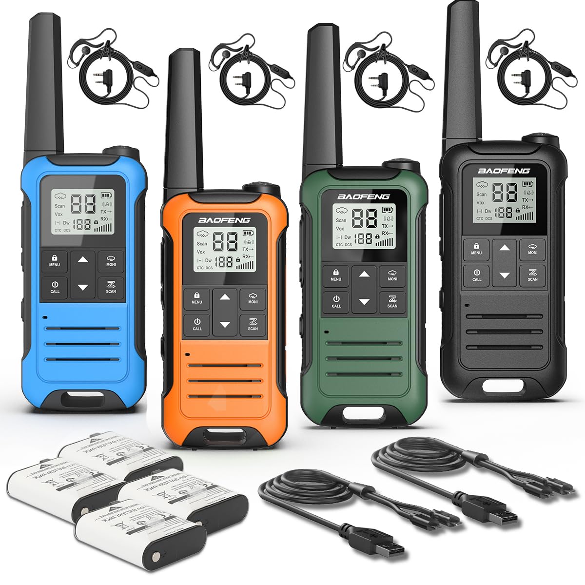 Walkie Talkies Long Range for Adult with Earpiece FRS NOAA Walkie Talkie