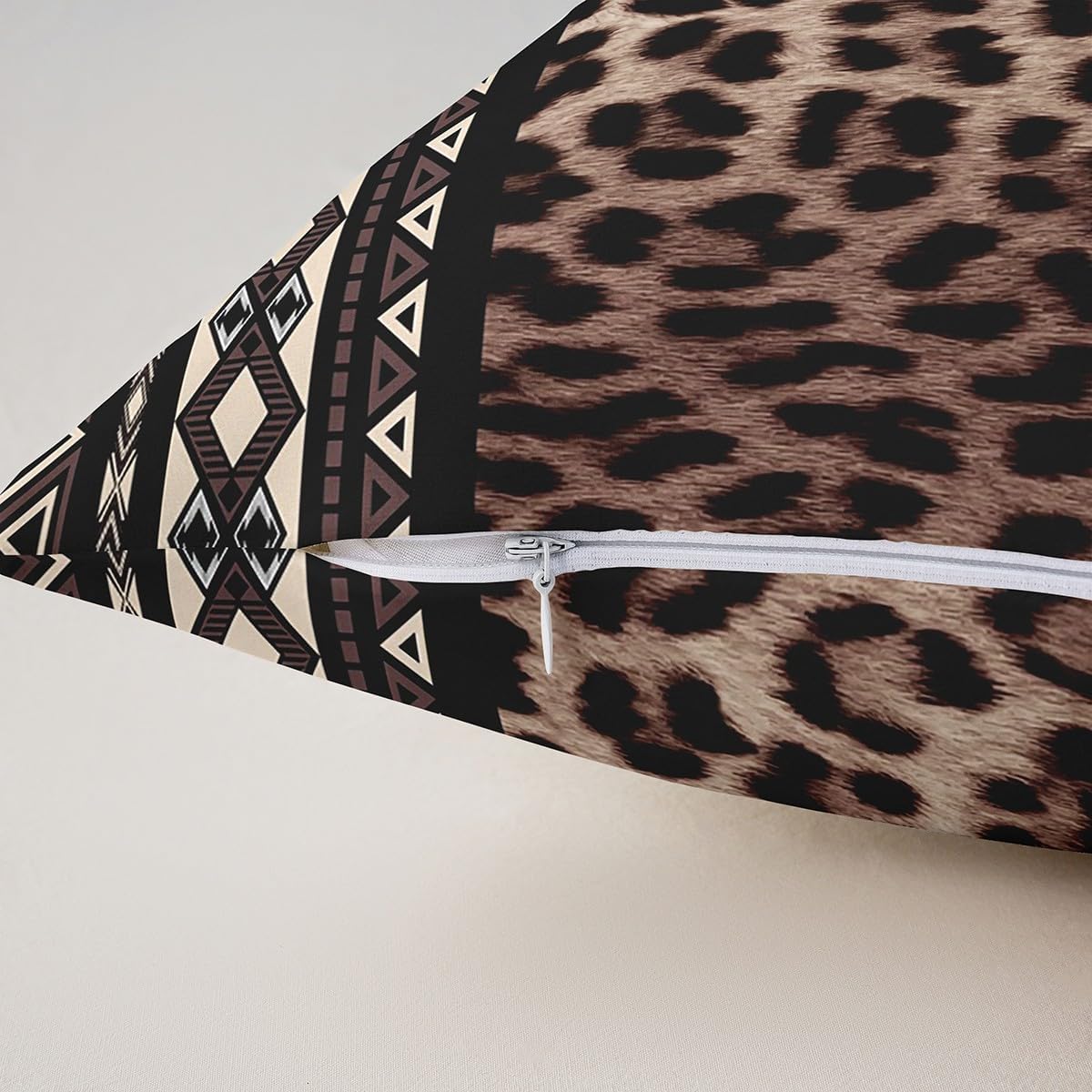 Erosebridal 18x18 inch Leopard Printed Throw Pillow Covers Pack of 4,Western Aztec Pillow Covers for Kids Boys Girls,Cheetah Pattern Cushion Covers,Geometric Accent Pillow Cases for Couch