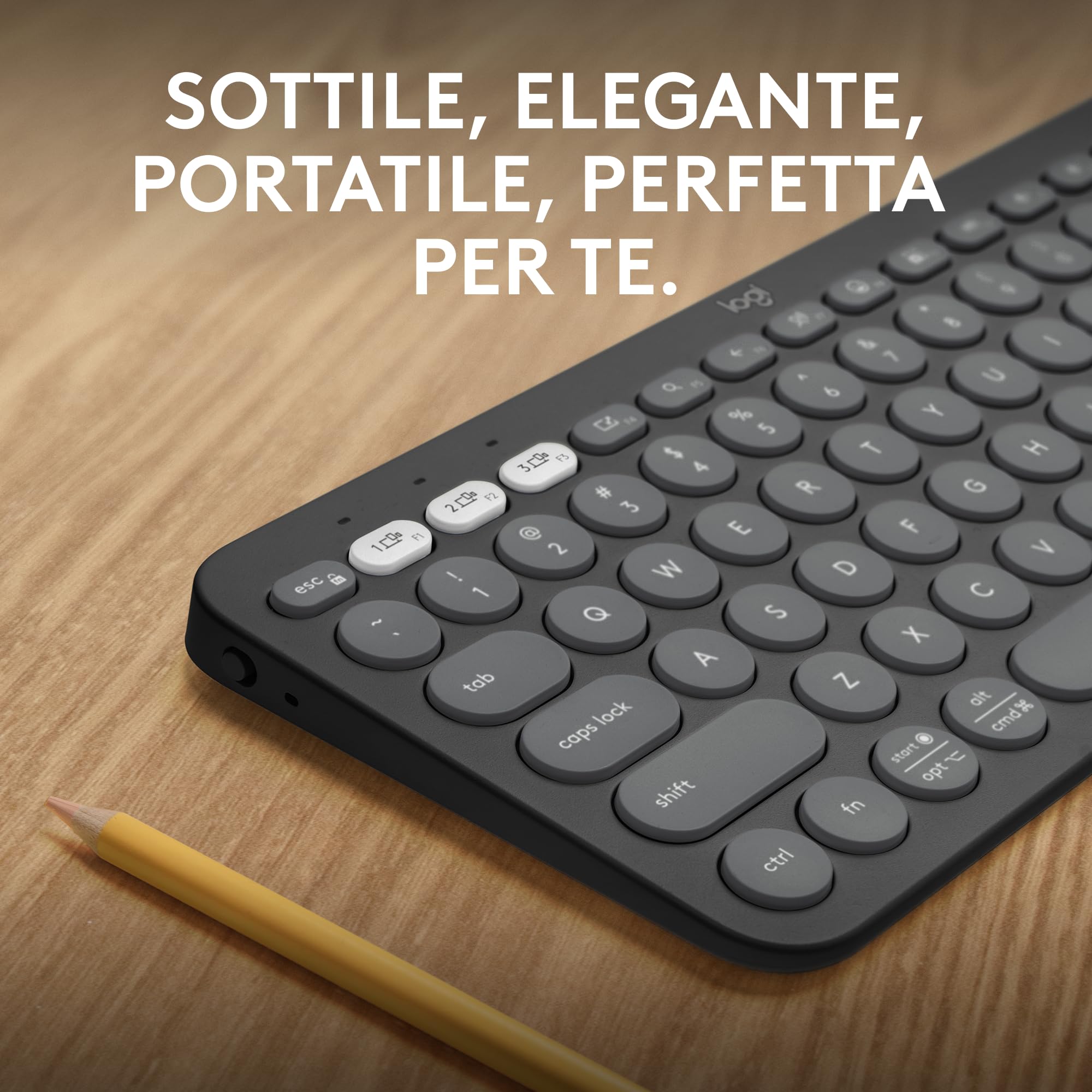 Logitech Pebble Keys 2 K380s, tastiera Bluetooth multidispositivo & Pebble Mouse wireless con Bluetooth o ricevitore da 2,4 GHz, mouse sottile per computer