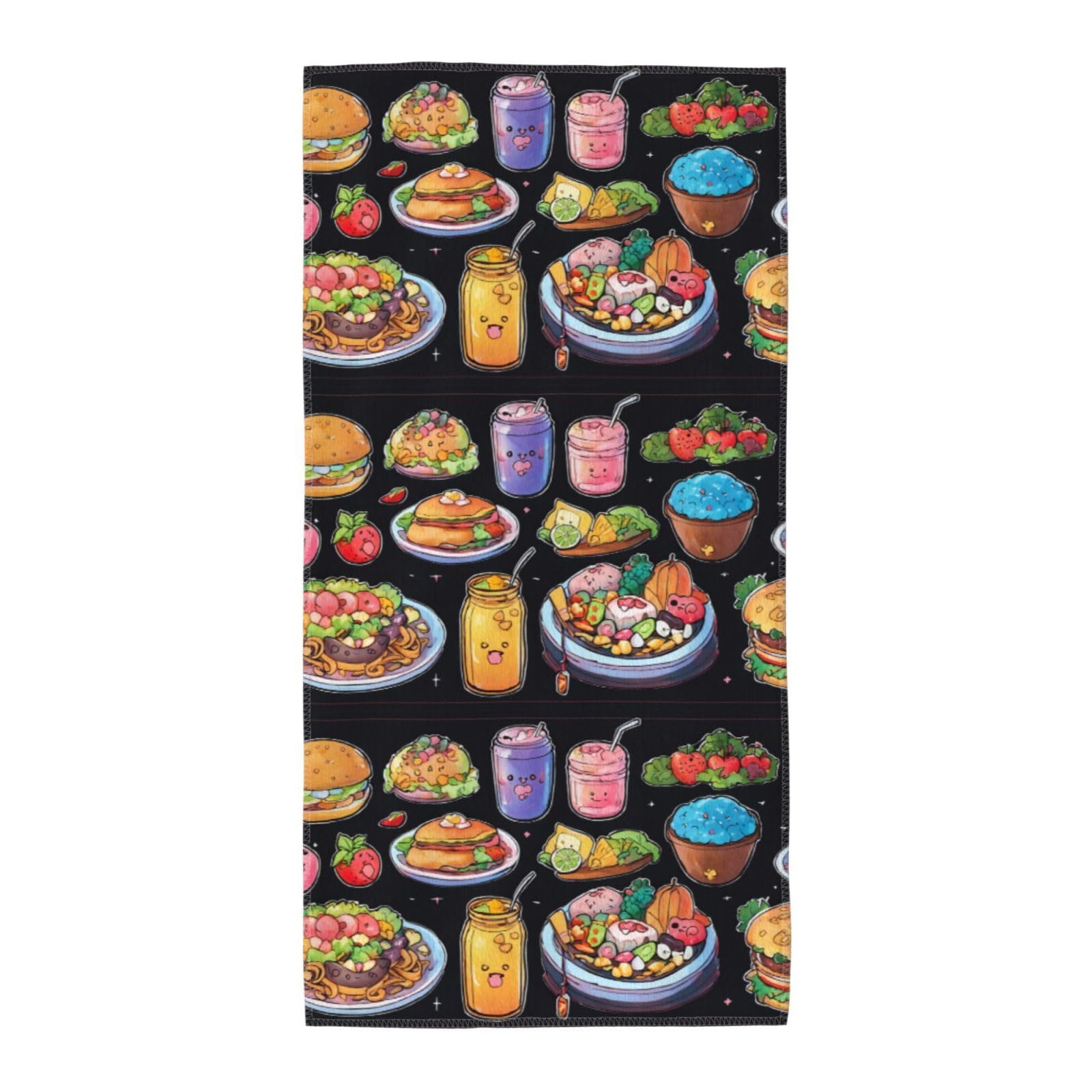 Cbaaghh Healthy Food Print Towel, Towels Thick Face Towels Fast Drying Washcloth For Bath, Spa, Gym