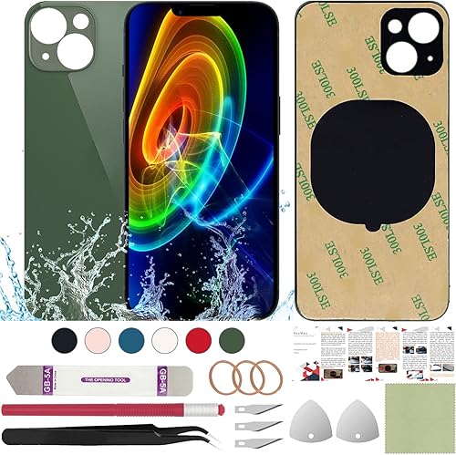 Miniatura 43 de Reemplazo de la cubierta de cristal trasera trasera compatible con iPhone 12 de 6.1 pulgadas + herramientas profesionales (verde)