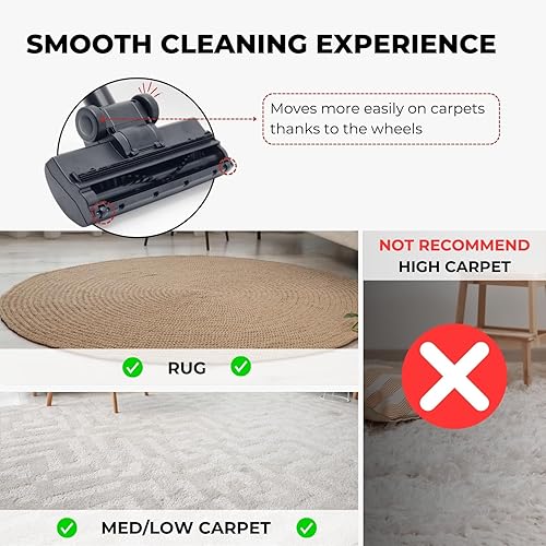 Vista 13 de Para Shop Vac Turbo Brush Head 1.25" Plus 2 1/2" Adaptador de manguera de vacío compatible con Shop Vac - Accesorio de vacío para depilación