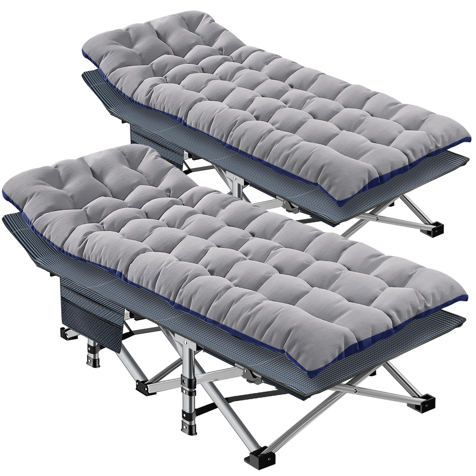 Ryuhic Folding Camping Bed with Mattress, Width 68 cm, Load Capacity 400 kg, Folding Bed / Guest Bed with Storage Bag, Relax Lounger, Suitable for Beach Gardens, Camping, and Relaxation