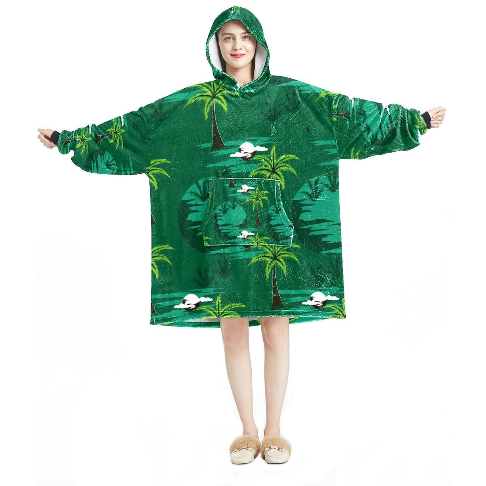 Palm Moon - Sudadera con capucha para llevar con capucha, color verde, Varios colores, talla única