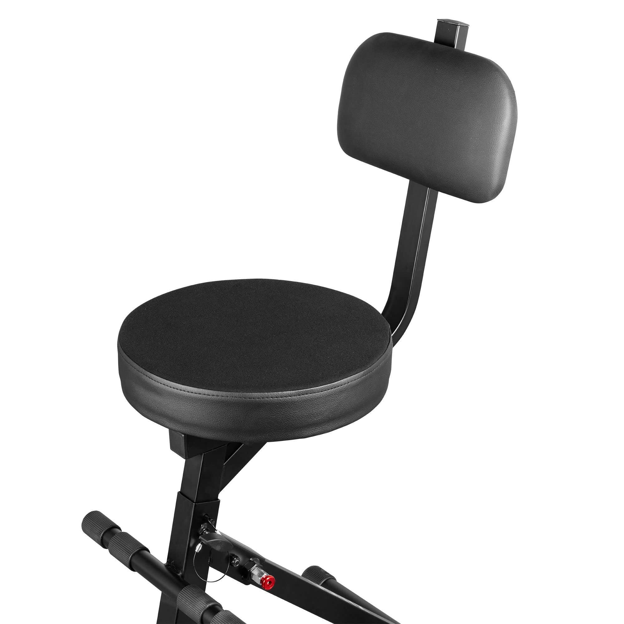 Vonyx GST15 Sgabello per chitarra con schienale rimovibile, sedile viscoelastico, altezza regolabile, pieghevole, struttura metallica, poggiapiedi e gambe antiscivolo per musicisti e DJ