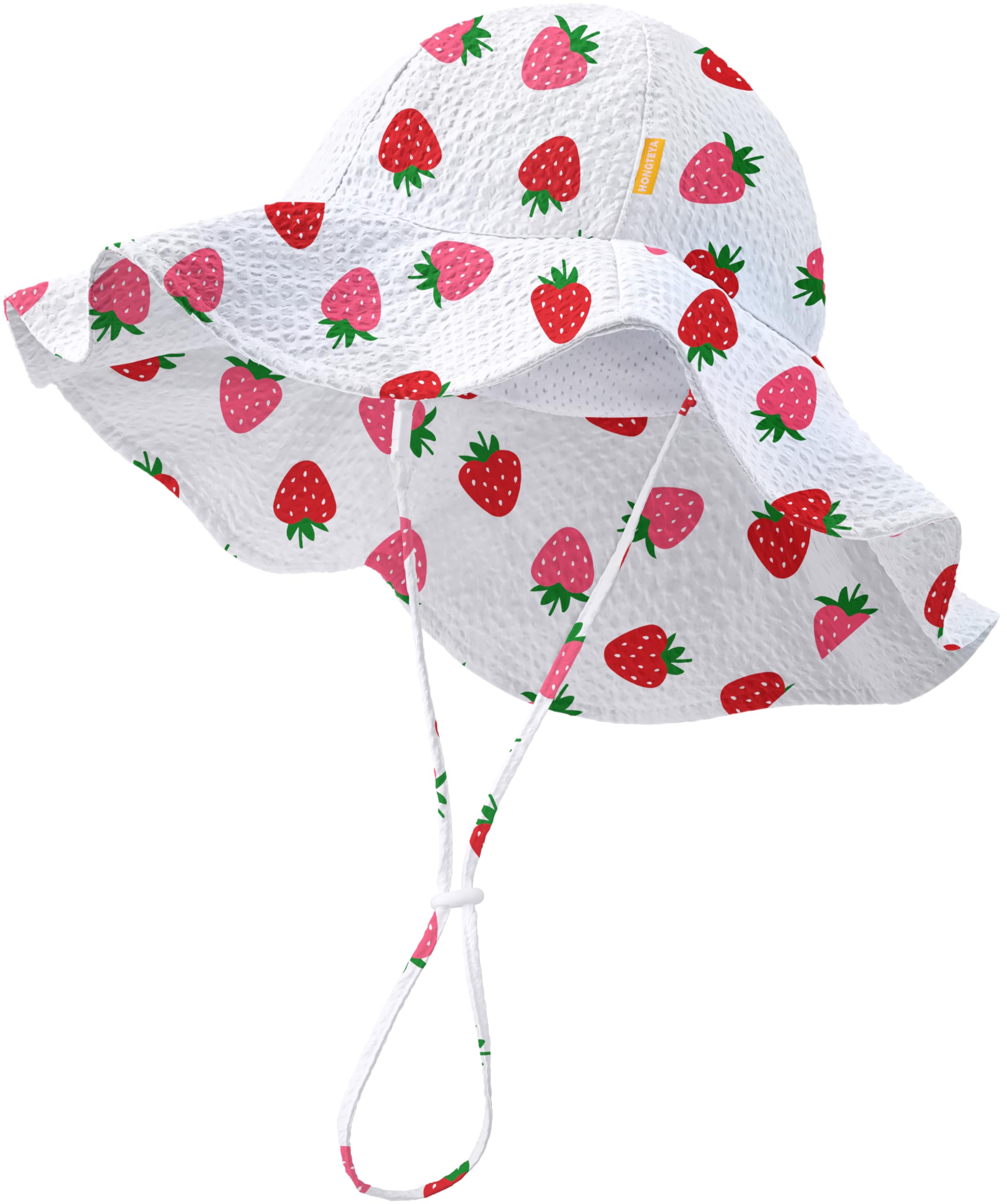 HONGTEYA Baby Sun Hat Wide Brim Adjustable Toddler Beach Bucket Hat