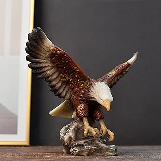 DESHINTKE Simulated Eagle Resin Ornaments Statue, Colorful Eagle Sculpture Modern Home Office Figurine Decor (Colorful)