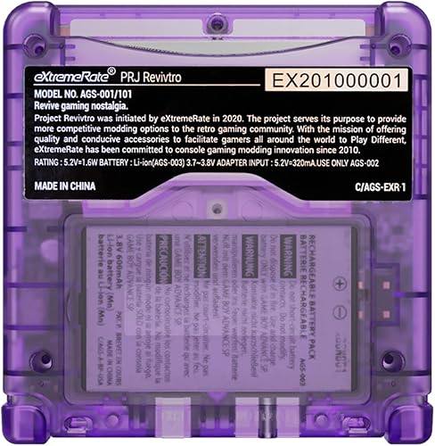 Miniatura 7 de IPS Ready Upgraded eXtremeRate Clear Atomic Purple Custom Replacement Housing Shell for Gameboy Advance SP GBA SP Compatible with Both IPS &