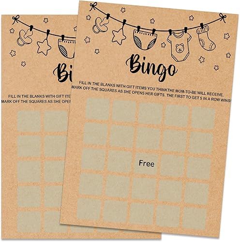 Miniatura 22 de Kraft - Juego de 30 tarjetas de juego para baby shower, encuentra al invitado, revelación de género y actividades de fiesta