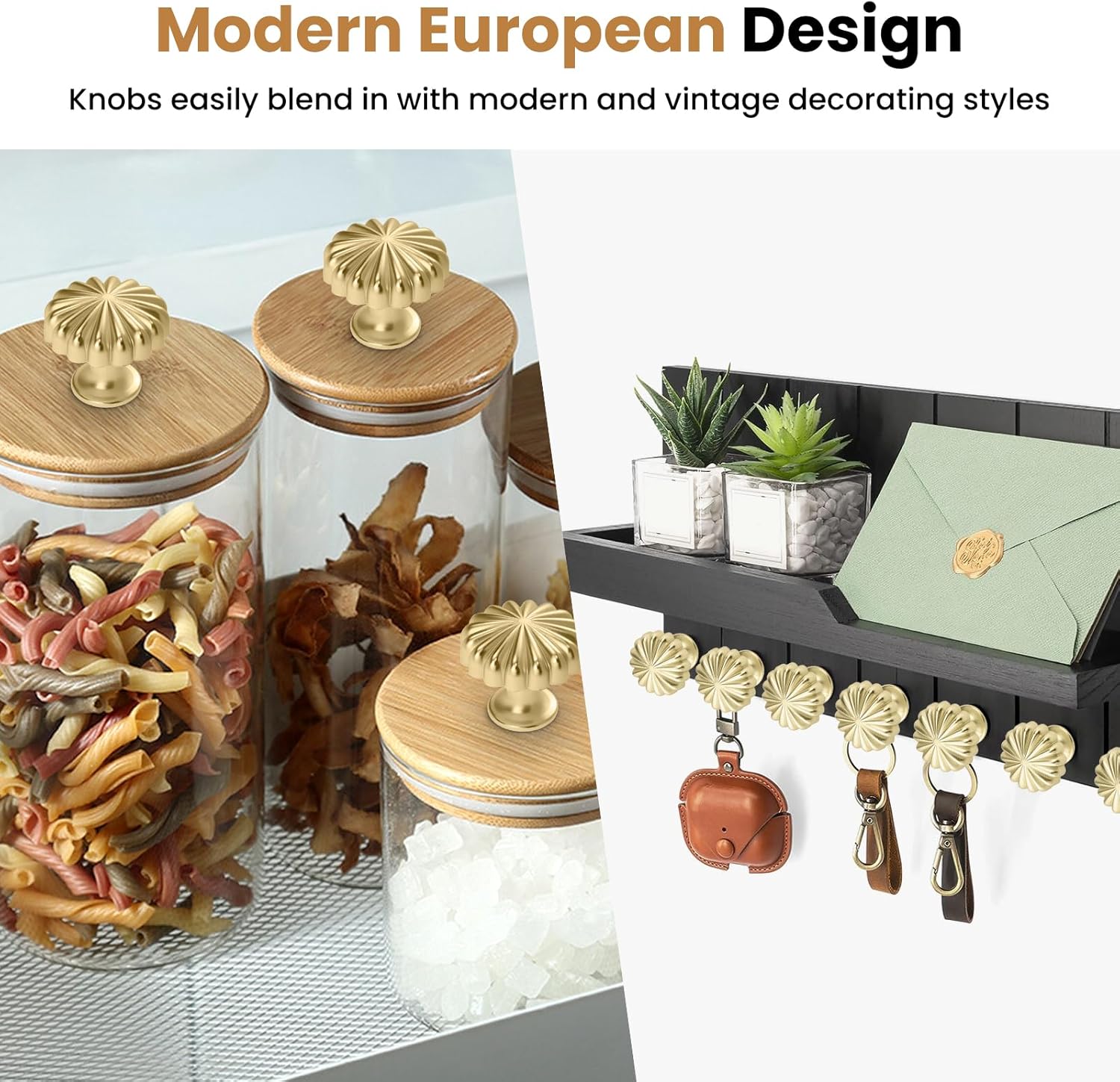 6 Pcs Gold Cabinet Knobs Dresser Knob, Zinc Alloy Single Hole Handle Brushed Nickel Cabinet Knobs for Furniture Kitchen and Drawer Dresser