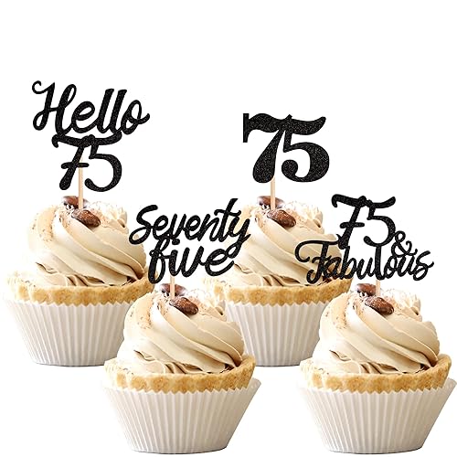 Miniatura 33 de 24 piezas de decoraciones oficiales para cupcakes de cumpleaños número 13 Hello 13 Thirteen Cupcake Picks 13th Birthday Cake Decor Supplies Black