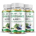 Nature\'s live Oil of Oregano with Black Seed Oil, 2 in 1 Oregano Supplement for Immune Health, Retains High Concentrated Carvacrol & Thymoquinone, Non-GMO, 3 Pack