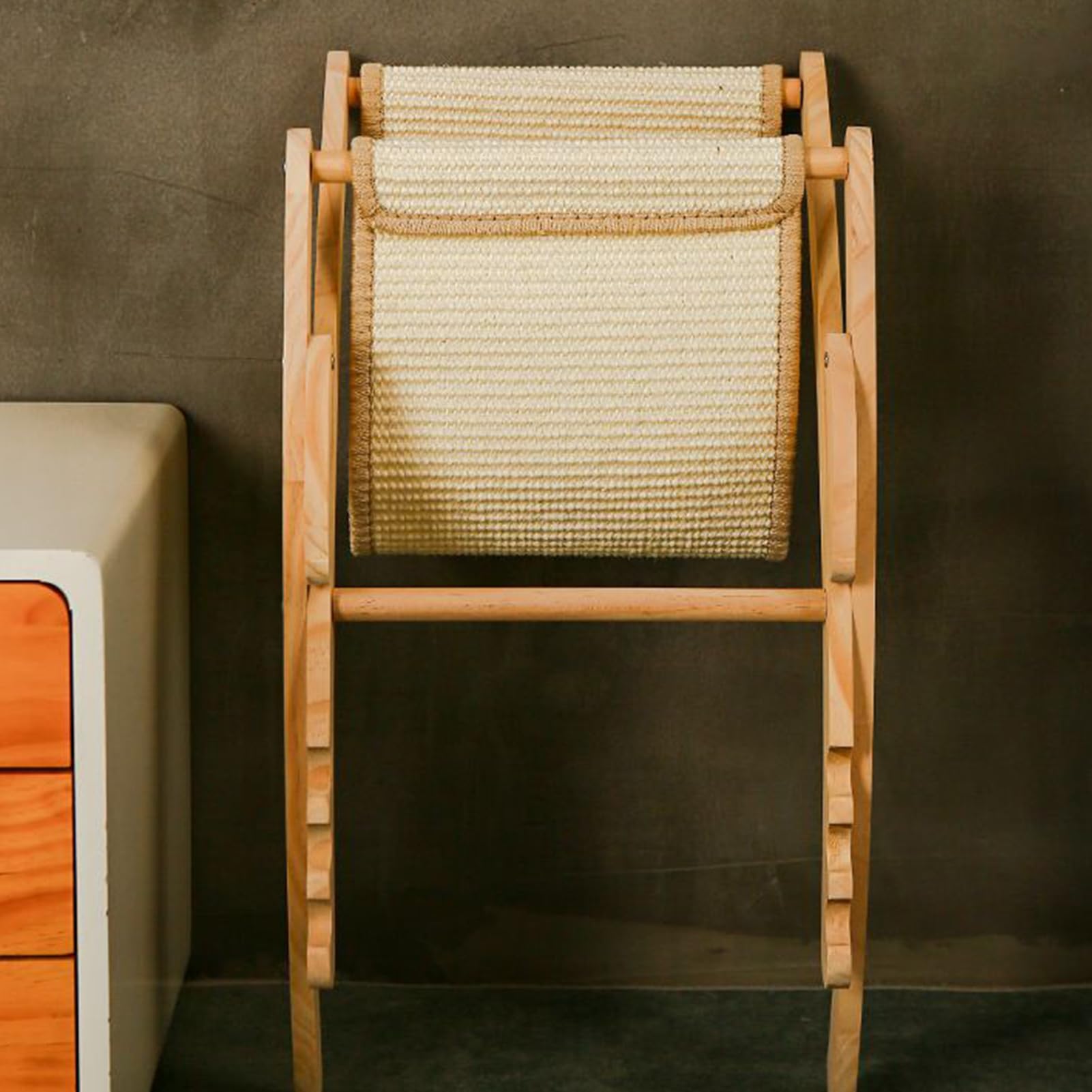 Silla Rascador de Sisal para Gatos Cama Ajustable para Rascar | Plegable para Mascotas en Interiores Dormitorio Salón Terraza Espacios Pequeños Viajes