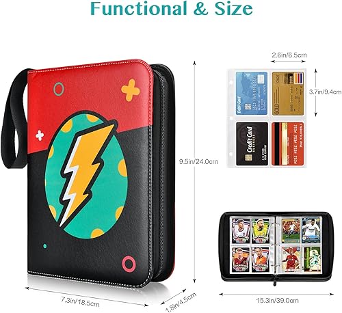 Miniatura 2 de Carpeta de tarjetas de 4 bolsillos para 400 tarjetas, compatible con carpetas de tarjetas intercambiables, fundas para tarjetas, tarjetas deportivas