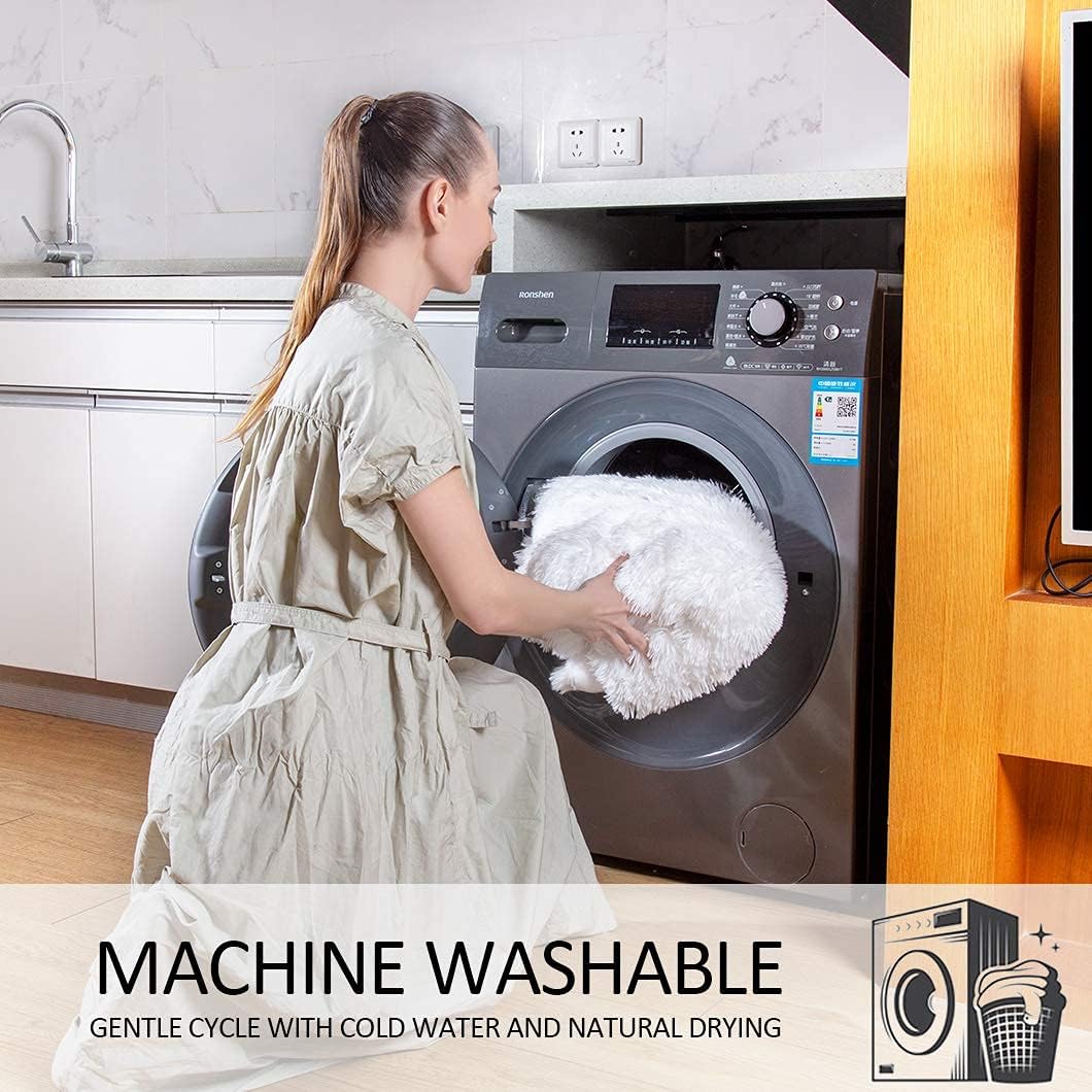 YUSOKI Long Faux Fur Twin Size Blanket,2 Layers,3.4lb for Bed Couch Home Décor Gifts Women (Cream White,60" x 80") - Image 8