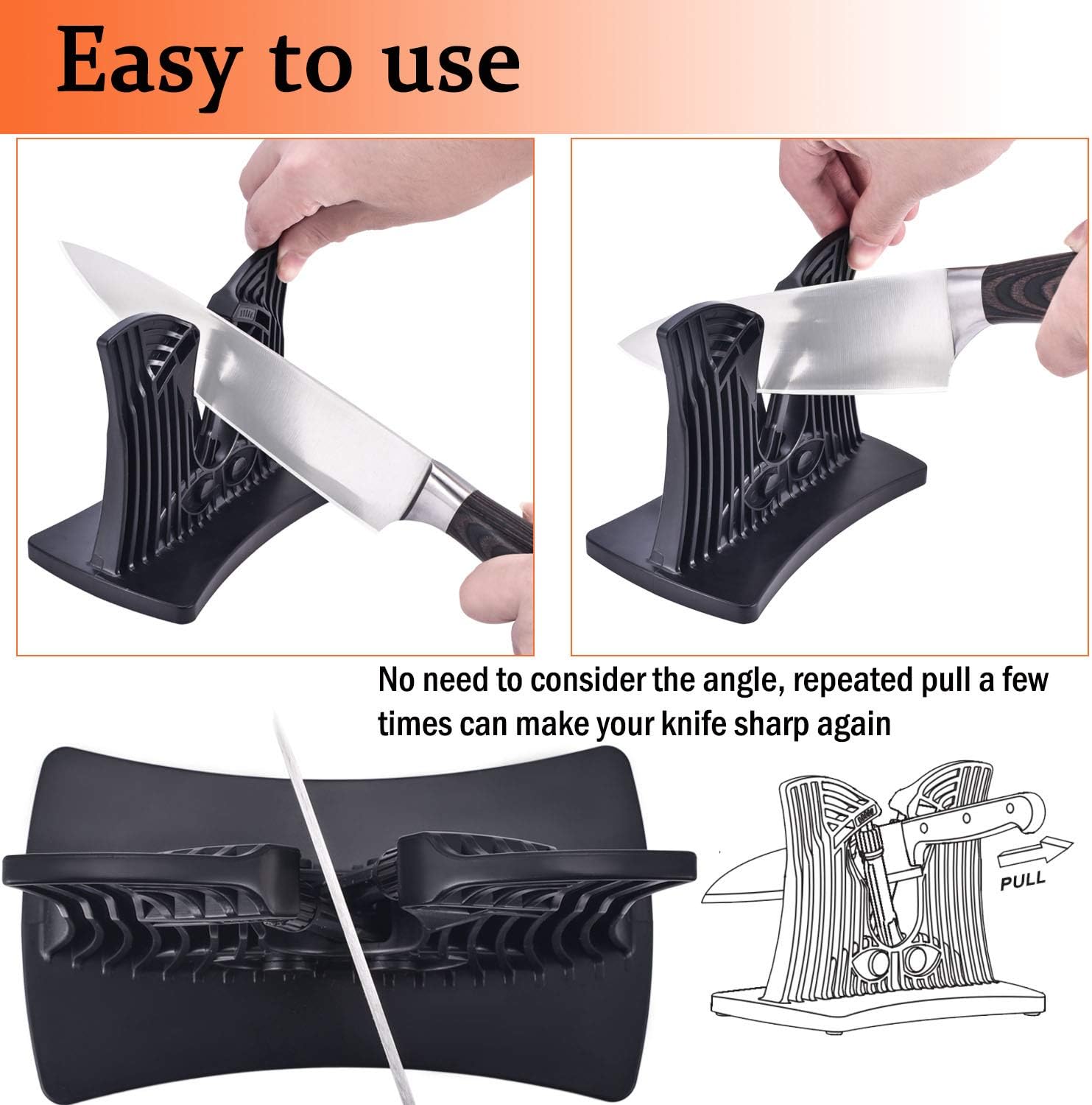 🛒 Flаѕh Sаlе Hayousui Kitchen Knife Sharpener: Tungsten Carbide Sharpens Hones & Polishes Easily Sharpen Knives Fit Standard Blades Chef's Knife, Best Manual Sharpening Home Accessories Tool