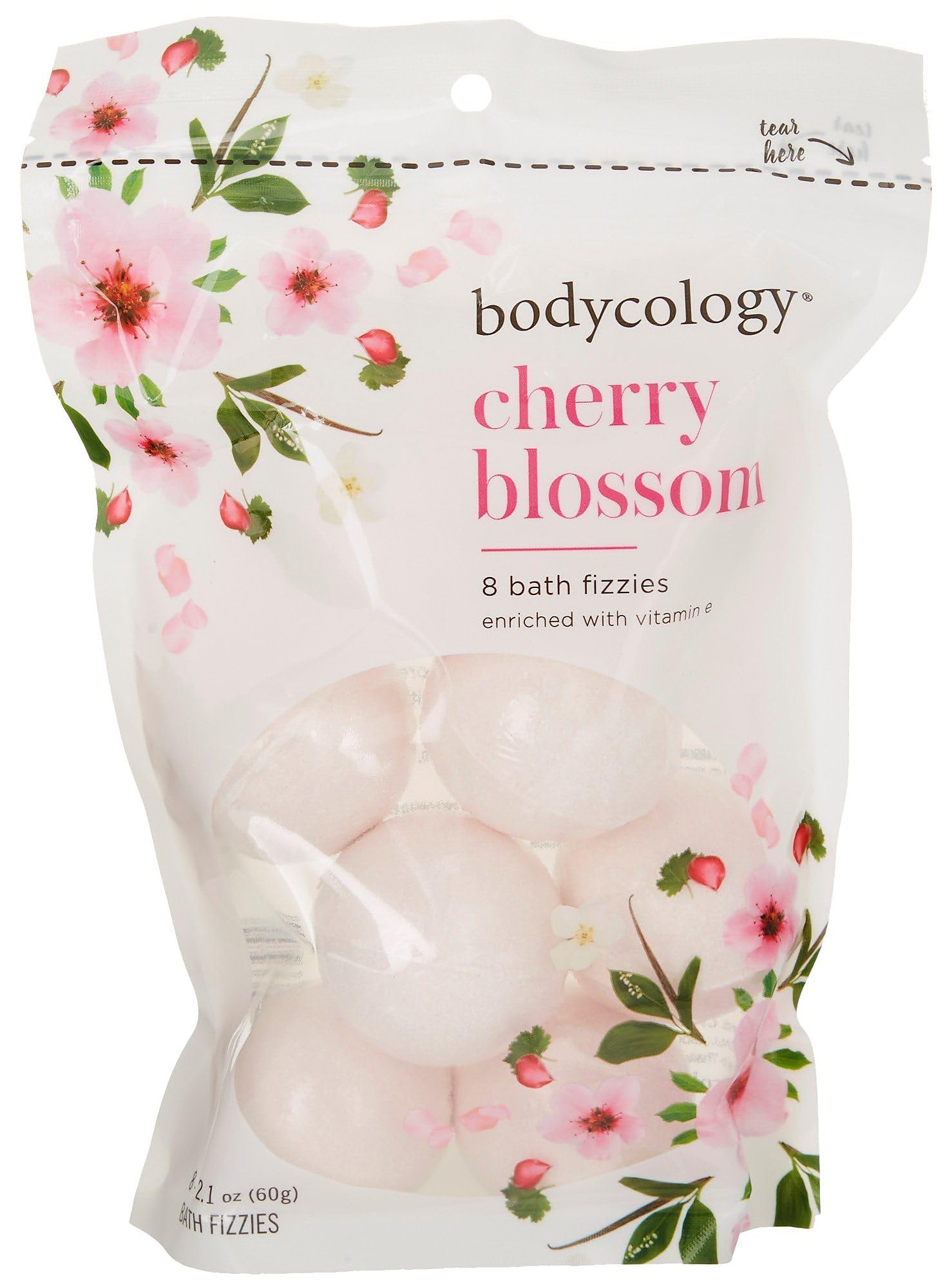 BodycologyCherry Blossom Bath Fizzies Soak Balls, 8 Count