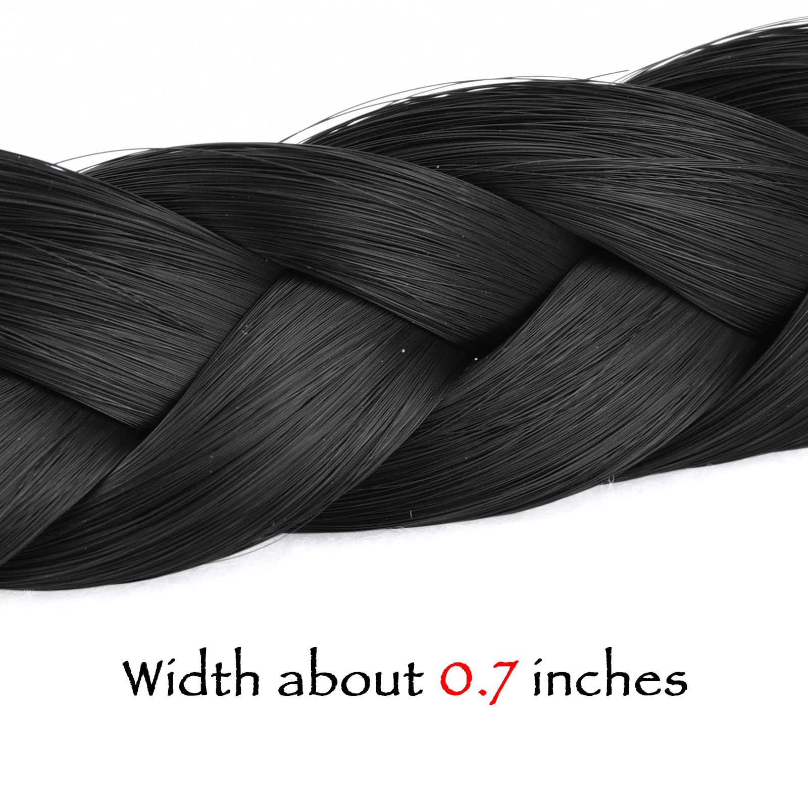 Gledola Thin 2 Strands Fishtail Plaited Braids Headband Braided Synthetic Hair Elastic Stretch - Image 2