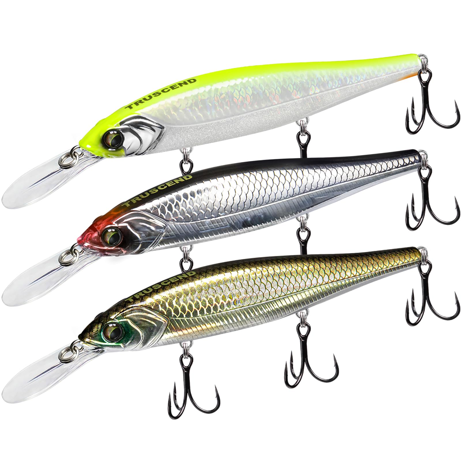 TRUSCEND Swimmax Fishing Lure with BKK Hook - Easy Catch: Wiggling, Vibrating, Rattling with Noise, Heavy-Duty Dyneema Fiber Joint, Jointed Swimbait for Bass, Trout, Crappie - Ideal for Family Fishing