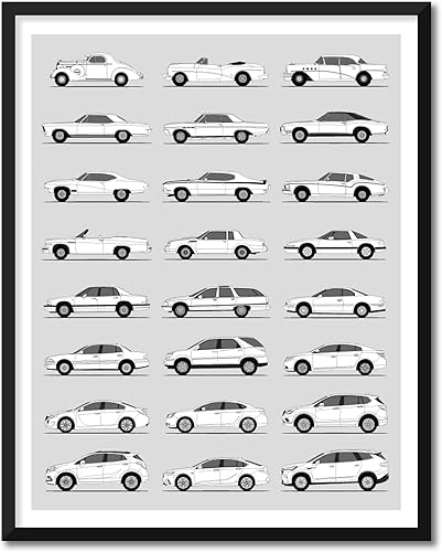 Miniatura 161 de Handmade Poster compatible with Chevy Print Wall Art Handmade Decor of the Best of Chevy Generations History Evolution 8x10" (Unframed) Satin Print