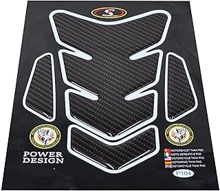 3D Motorcycle Carbon Fiber Vinyl Gel Gas Tank Pad Protector Decal and Sticker Tankpad. (New Generation Silicone-Based Adhesive)