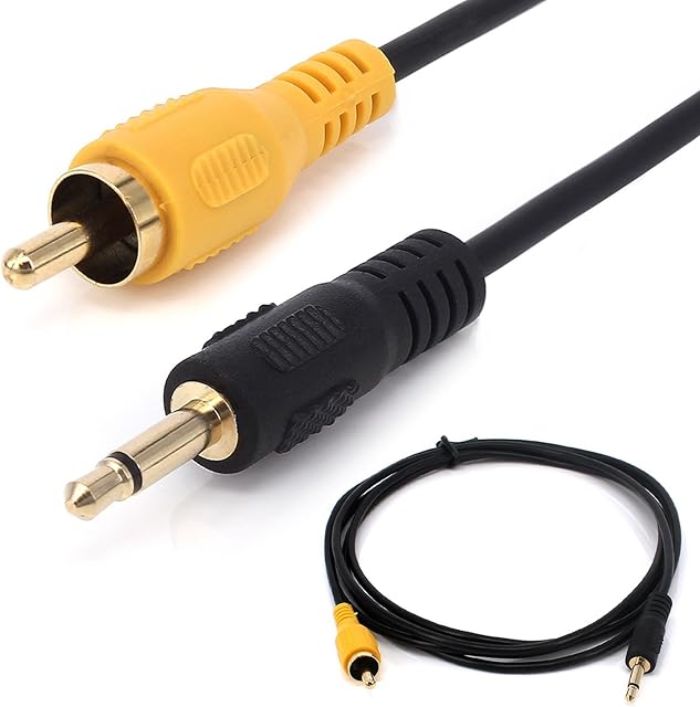Yilan 3.5mm 1/8 inch Mono Male Plug to RCA Male Jack Audio Cable Cord Gold Plated 1.8m (6Ft)