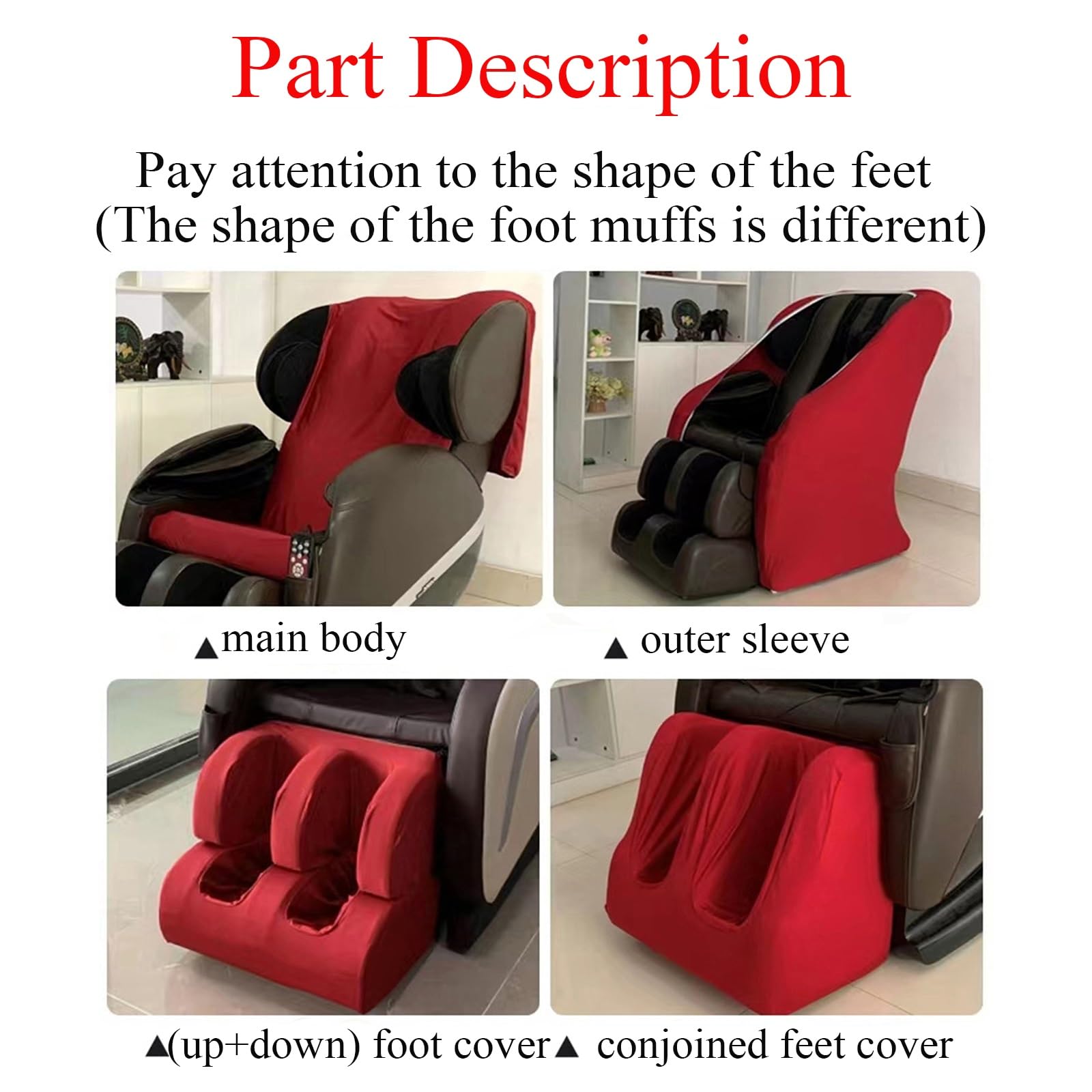 Massagesessel Schutz Bezug,Strecken Stoff Massagesessel Uberzug Staubdichter SchutzhüLle Universell Massagesessel All-Inclusive Abdeckung füR(White,Package3)