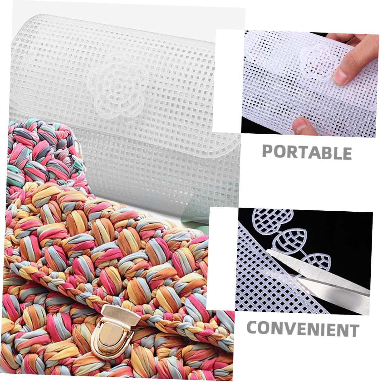 Gogogmee 5pcs Decorative Plastic Mesh Sheets for Cross Craft Canvas for Handbag Embroidery Lightweight Portable Sewing Accessories
