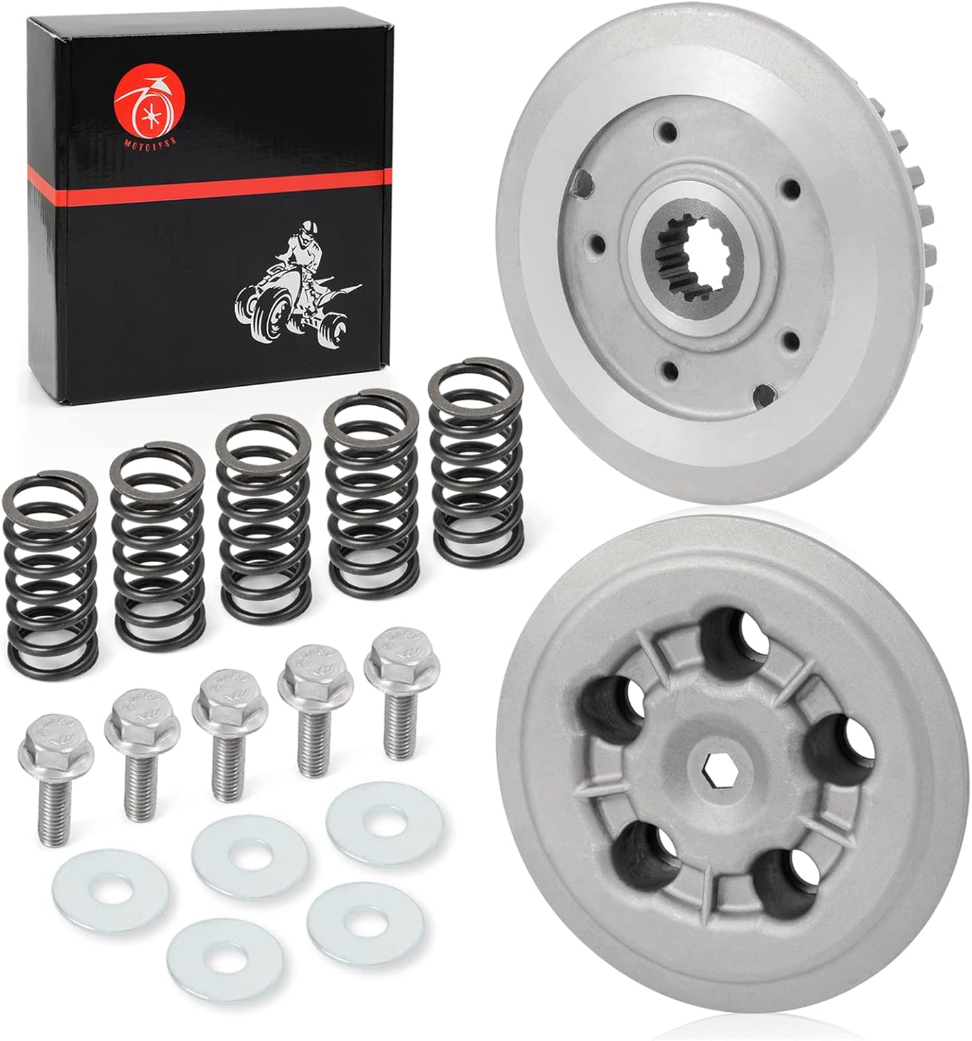 Clutch Center Inner Hub & Outer Pressure Plate & Heavy Duty Springs Kit For Yamaha V Star 650 XVS650 1998-2016 22U-16351-00-00 4VR-16371-00-00