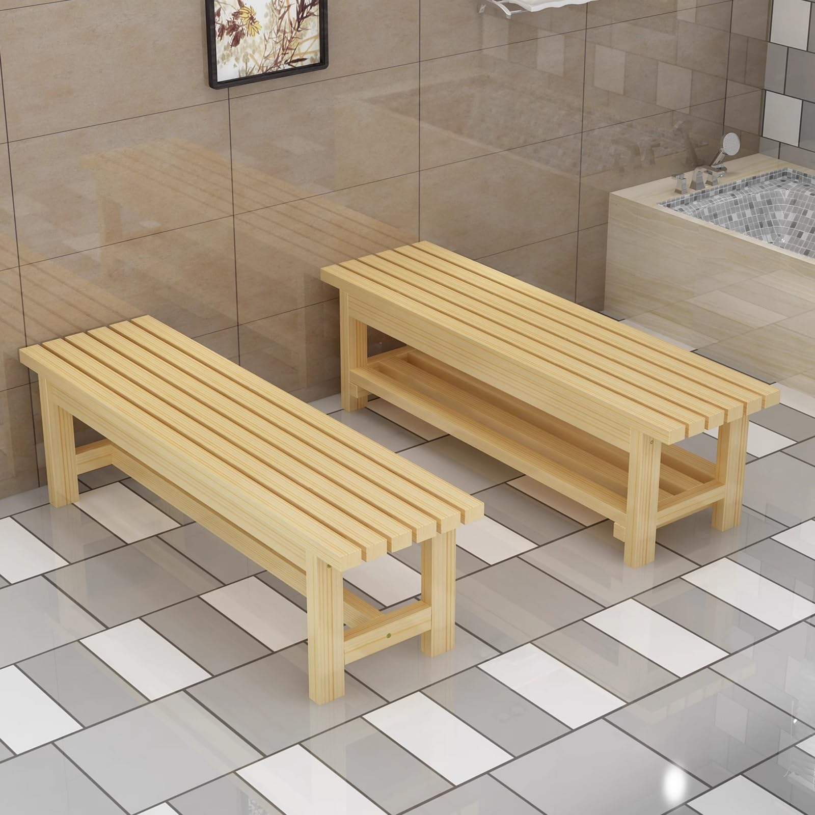 Amazon.co.jp: 木製ガーデンベンチ、無垢材ガーデン家具、屋外用