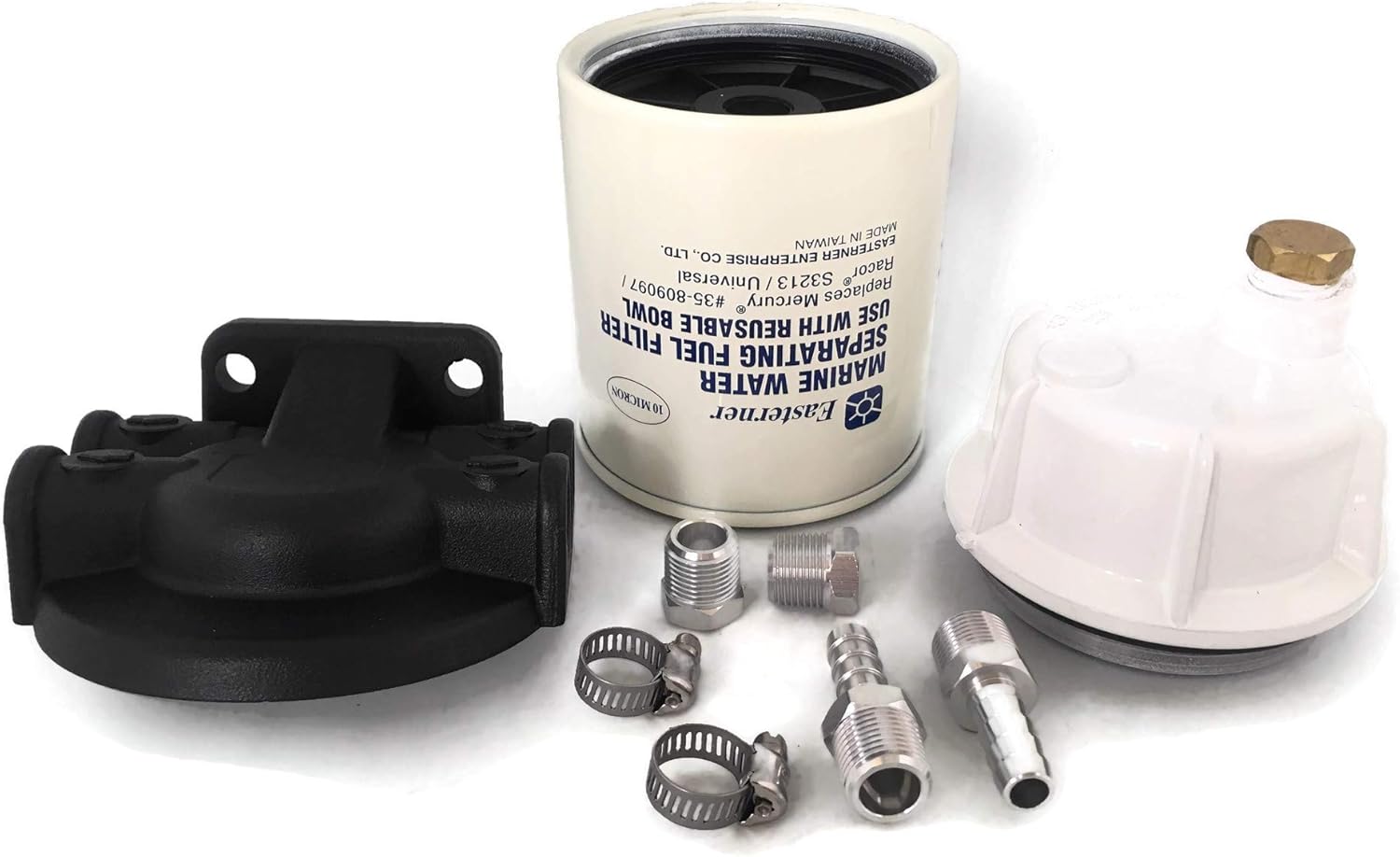Boat Motor S3213 Fuel Filter Water Separator Kit Clear Bowl & Drain For Mercury Mercruiser Quicksilver Outboard 35-60494-1 Marine Engine