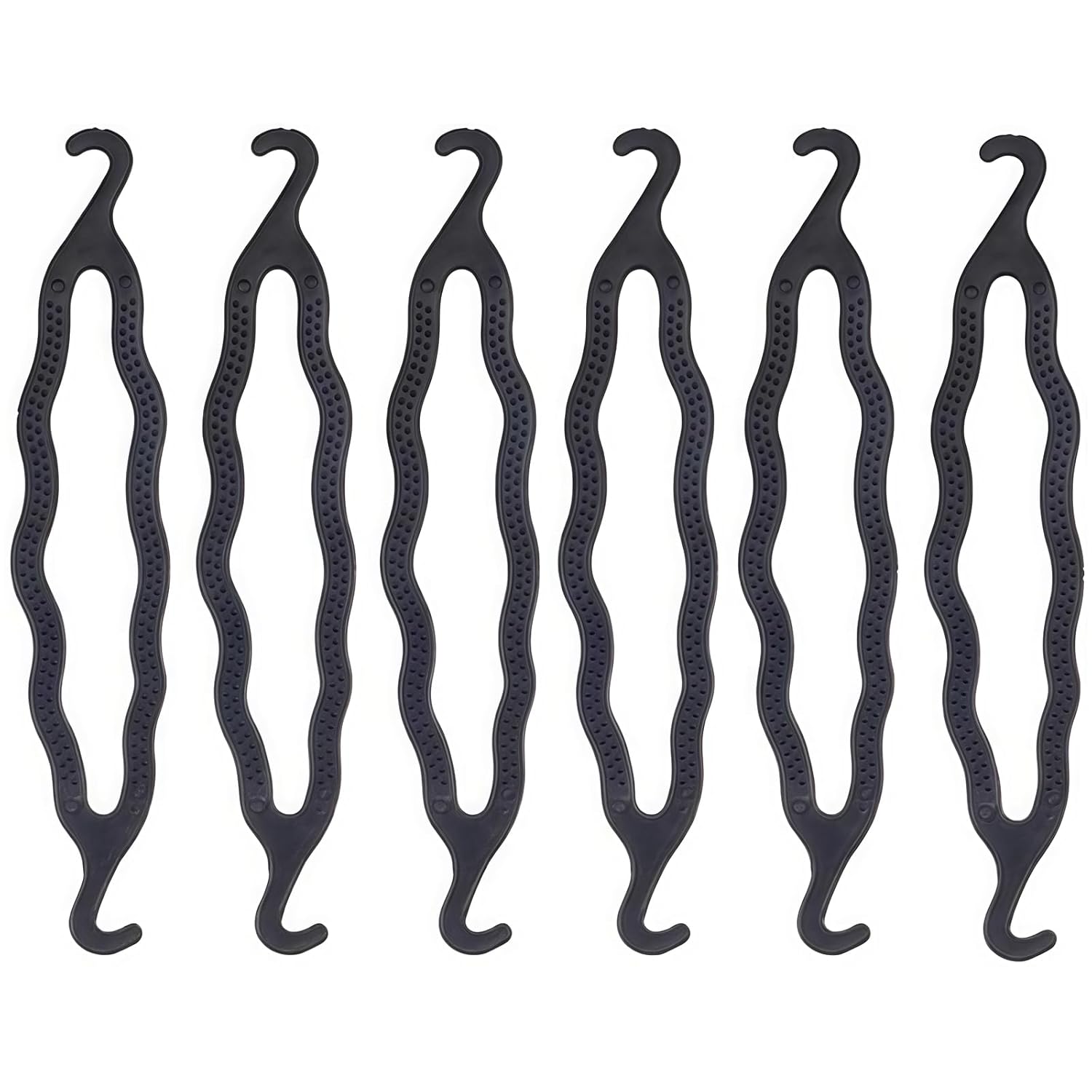 6 Pieces Black Plastic Hair Donut Bun Maker Hair Twist Braid Bud Hair Curler Magic Hair Styling Accessory