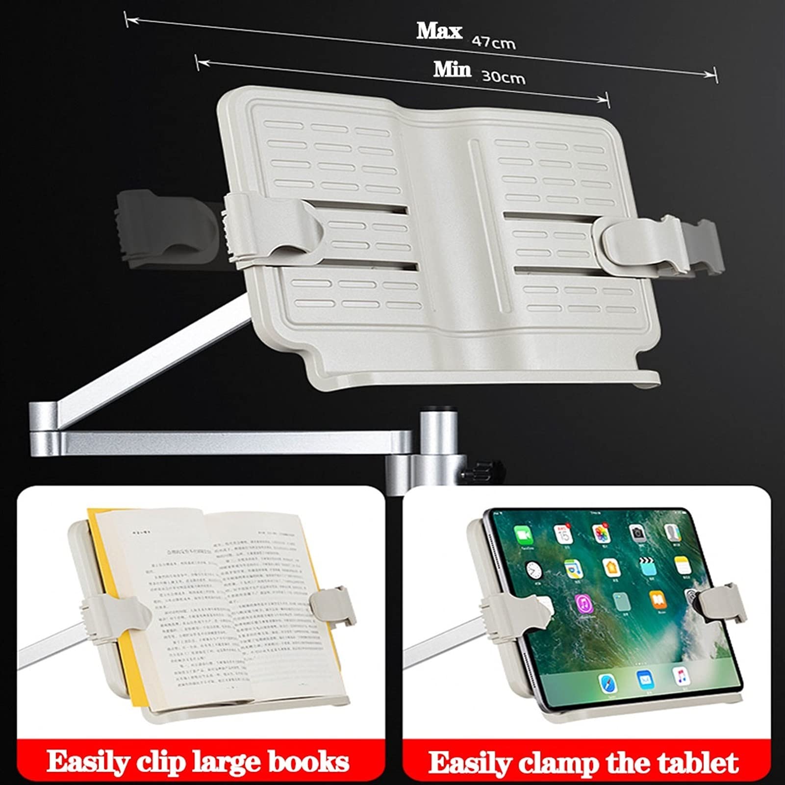 Leggio e Supporti per Libri di Cucina per Cucinare, leggio per spartiti e leggio da Terra, Supporto da Pavimento per Laptop con Ruote, Supporto per Libri Supporto da Pavimento per Tablet Lett