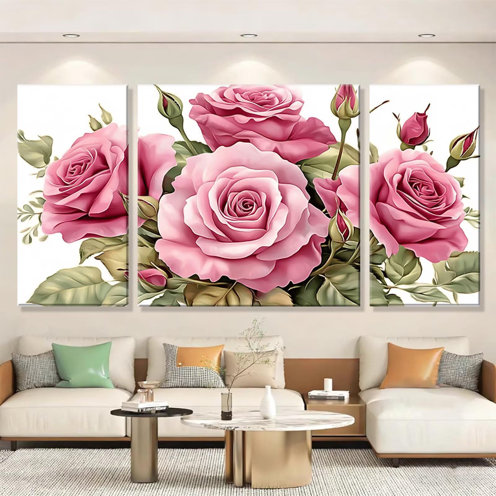 3 Pezzi Dipingere con i Numeri adulti, Paint by Numbers Pianta Fiori freschi, Kit Lavoretti Creativi, Kit Pittura Acrilica Fai-da-Te, con Pennello, Decorazioni Casa 70x140cm (Senza Cornice) y1s-861