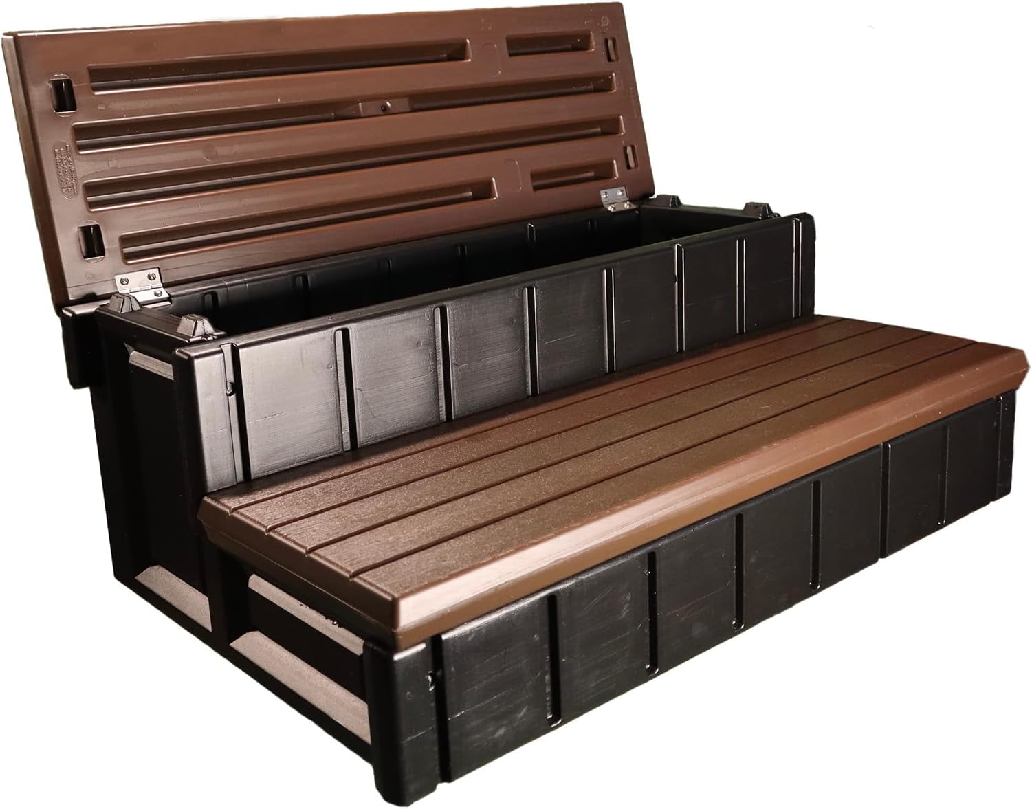 Storage Step for Spas and Hot Tubs: Durable, Multi-Functional, and Made in The USA - Espresso