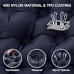 Double Sleeping Pad for Camping, Ultralight Inflatable Mattress with Built-in Foot Pump & Pillow, Portable 2-Person Air Mat, Outdoor Gear for Backpacking, Hiking, Car Traveling, Beach, Tent, Dark Blue