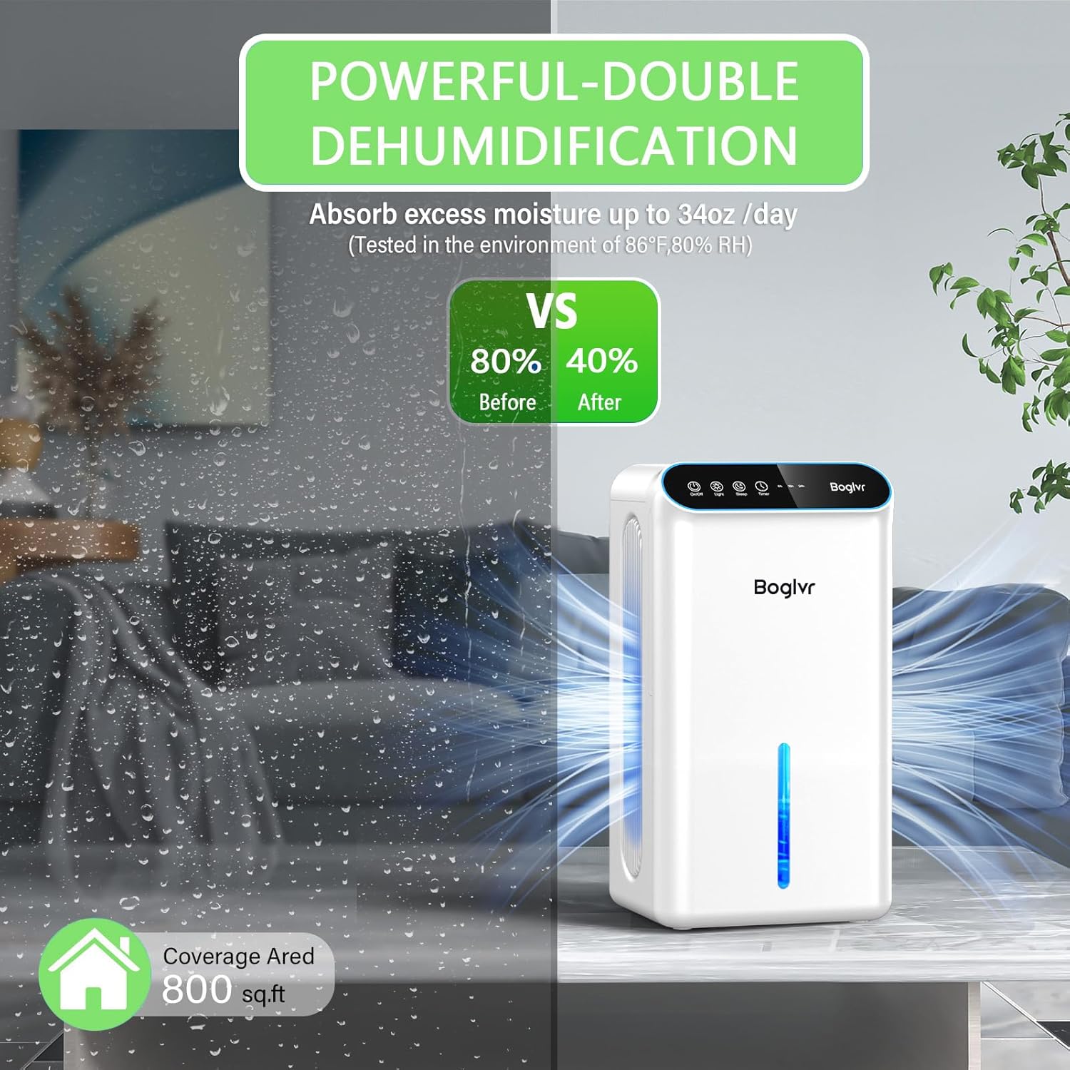 Dehumidifier for Home up to 1000 sq.ft, 98oz Small Quiet Dehumidifier with Drain Hose, 3 Timer Modes, Auto Shut Off, Aromatherapy & 7 Color Light for Bedroom, Bathroom, Basement (Sliver White)
