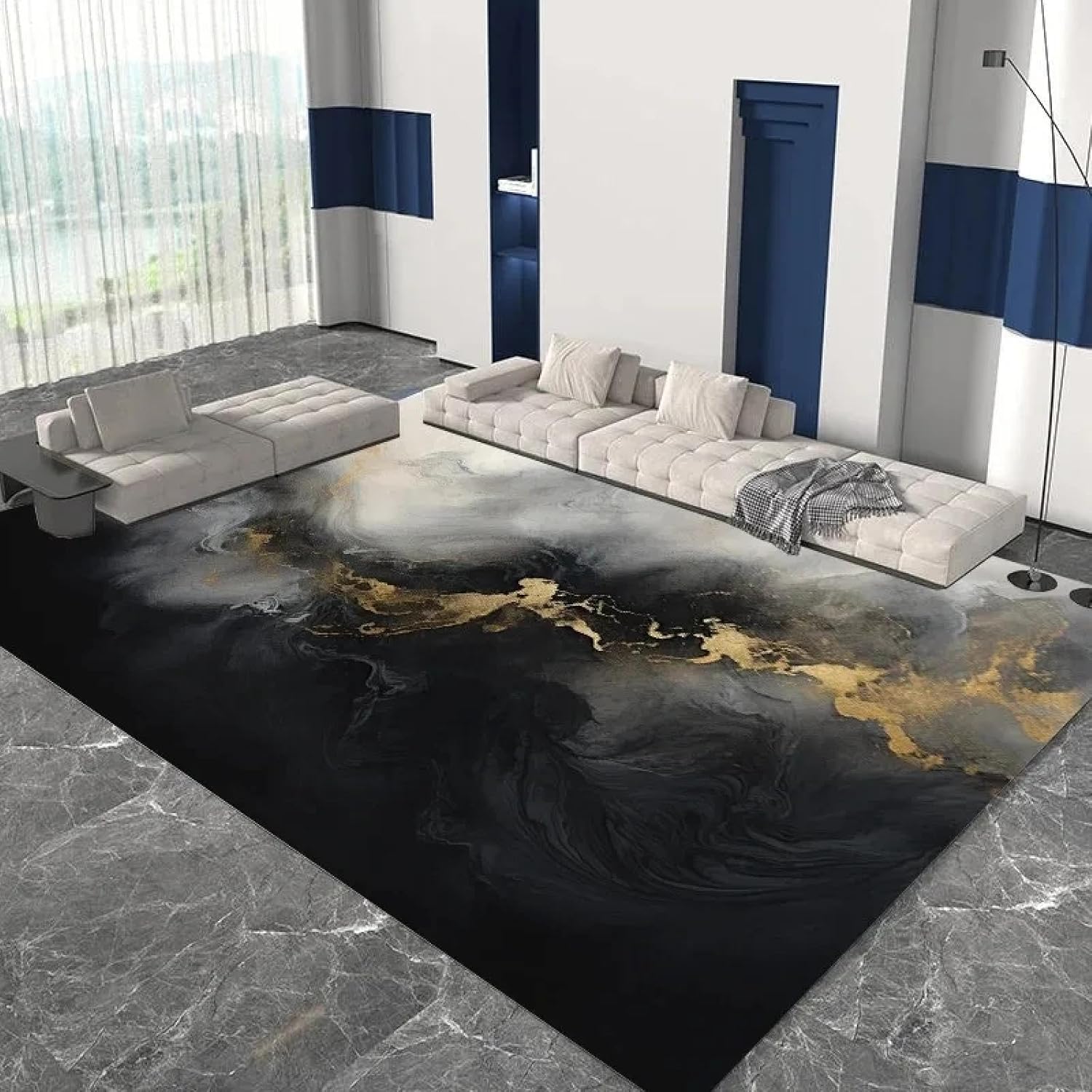 Modern Ink Carpet Foot Mat Area Rug Lounge Bedside Sofa Coffee Table Rug Living Room Bedroom Hotel Decoration 140x200cm