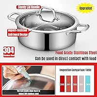 Vista 3 de Olla Shabu Shabu de doble sabor con divisor y tapa, olla caliente antiadherente de doble cara, olla Shabu Shabu Shabu de acero inoxidable de 12.6