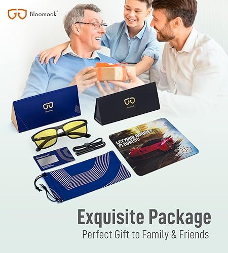 Miniatura 7 de Bloomoak - Gafas de bloqueo de luz azul-Gafas de juego ámbar antirreflejos para un mejor sueño para pantallas, juegos, televisores, teléfonos
