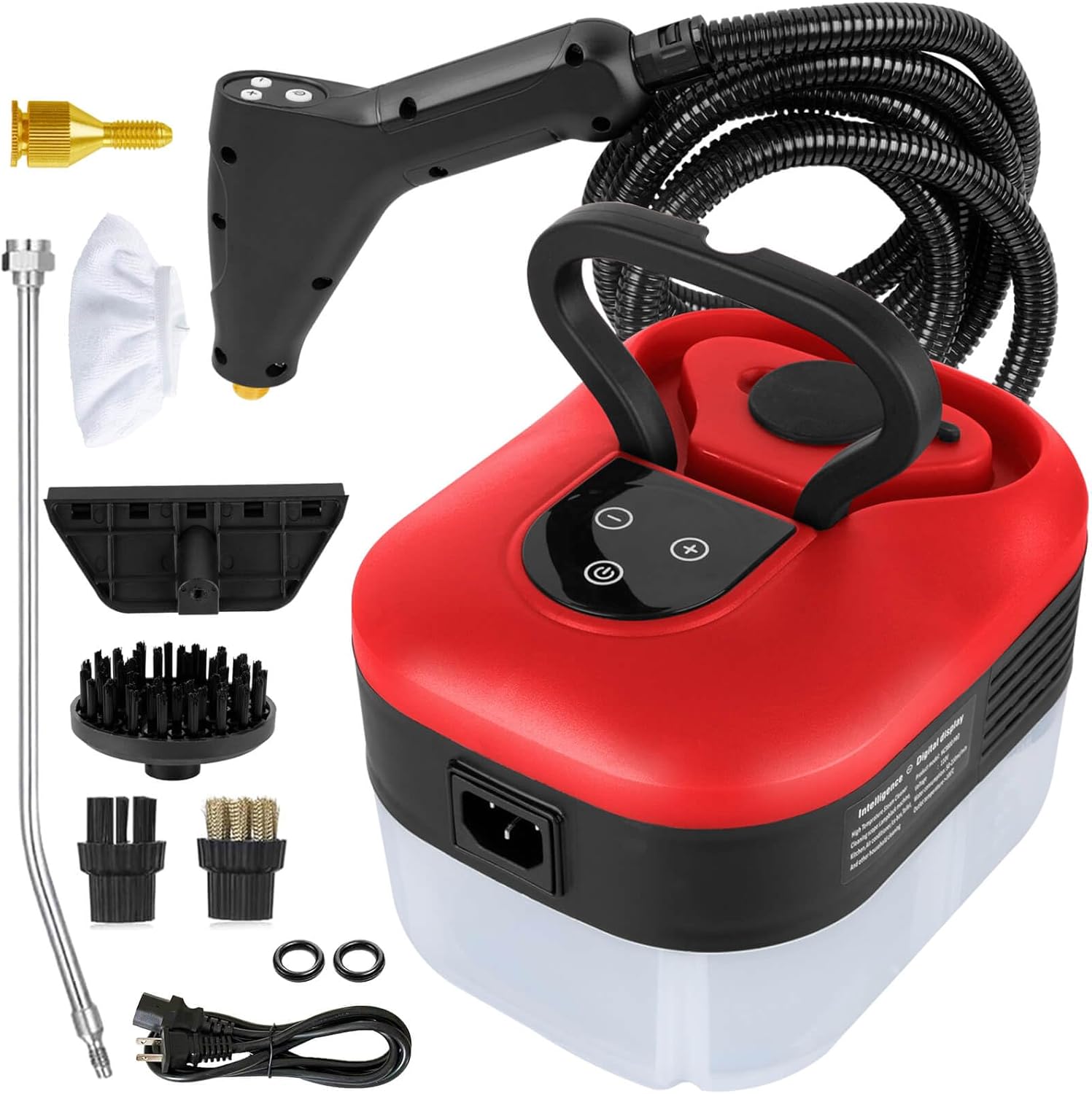 1200ml Handheld Steam Cleaners,Pressurized Multi-Surface Steam Cleaner with 5pcs Accessories,for Home Upholstery Car Floor Window Grime Grease Grout and Tile (Red-1200ml)