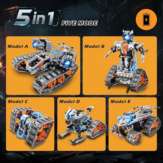 PLAXSOON Tank Building Set with LED Lights for Kids Boys Girls 6-12+