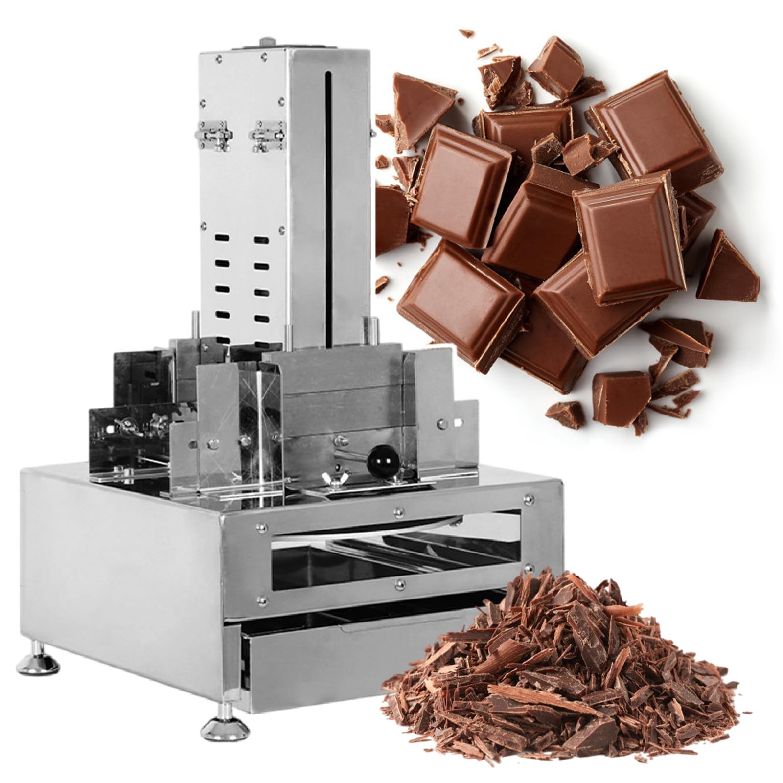 TIANQIHAO Professional Chocolate Slicer, Chocolate Shaver, Cheese Cutter, Stainless Steel Chocolate Slicer With 4 Shaped Scrapers, Automatic Chocolate Scraper