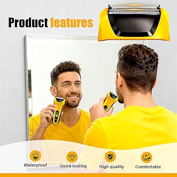 Shaver Replacement Foils Heads for Wahl Yellow Lifeproof Series 7061, 7045-100 Shavers (Yellow(2PCS))